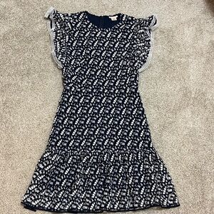 Shoshanna Navy and White Patterned Dress